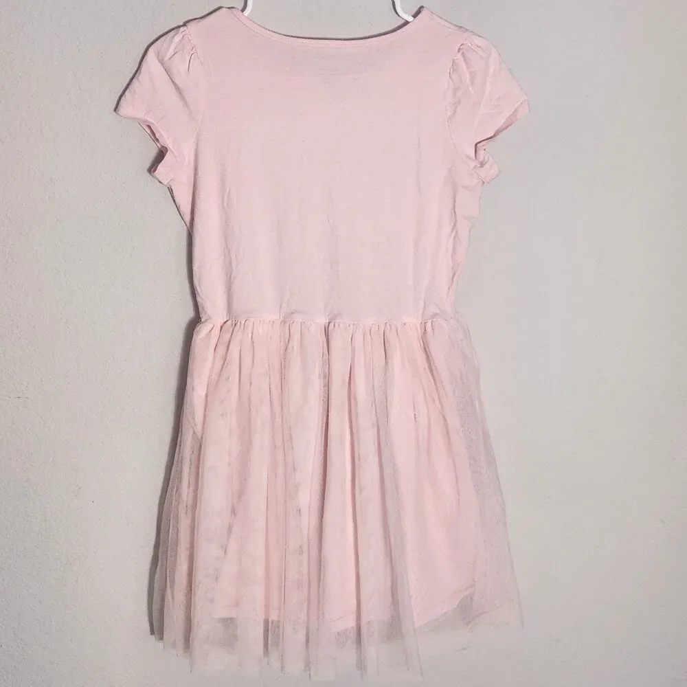 Carter's Kids Girls Tulle Dress Size 14 Pink Short Sleeve Party Skater Easter